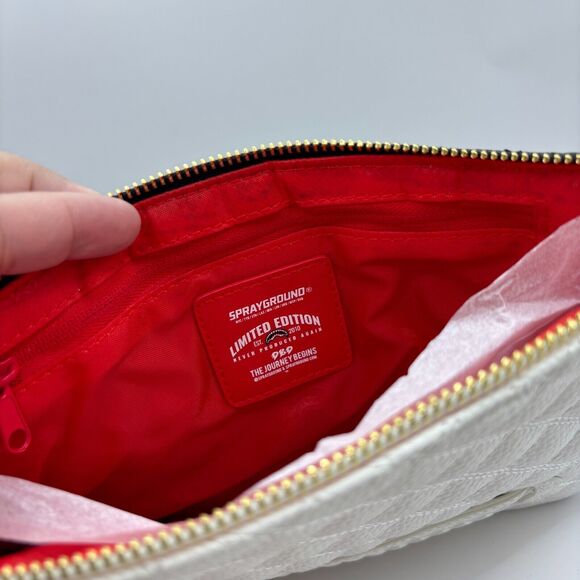 NEW Sprayground SharkMouth Pochette Leveled UP Split Quilt Shark Clutch - Picture 4 of 11